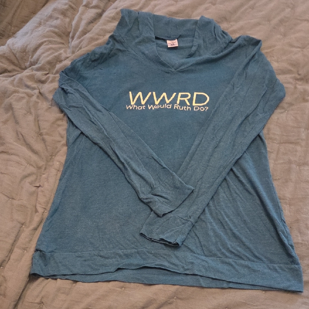 WWRD What Would Ruth Do? Women's Teal Long-Sleeve Hoodie
